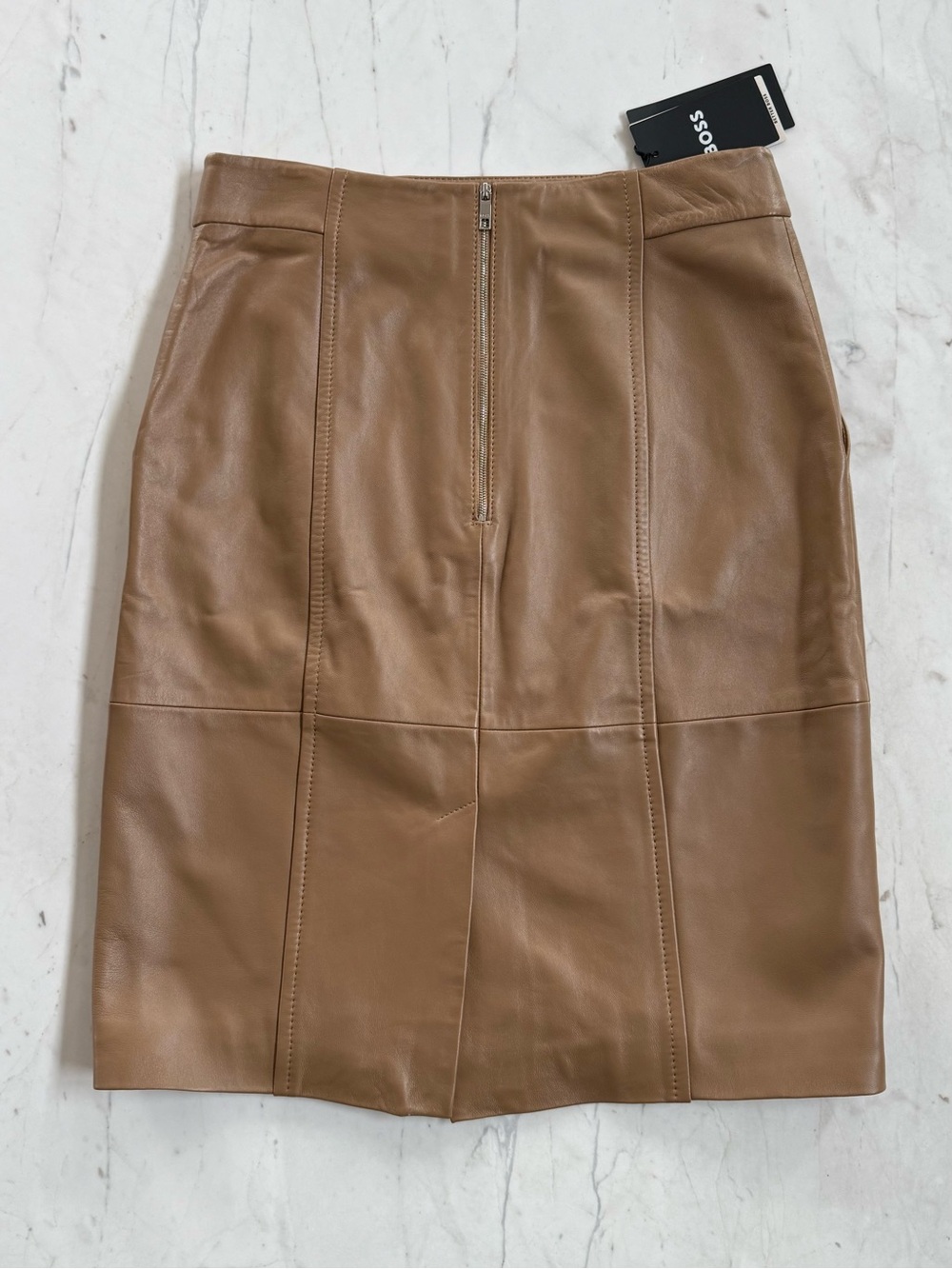 New BOSS Seleni Leather Pencil Skirt - Picture 3 of 16